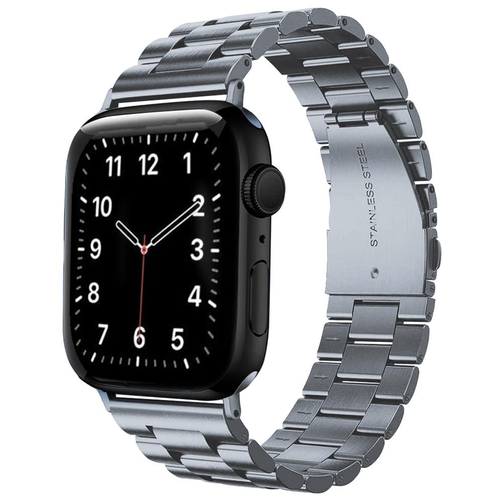 حزام ساعة أبل ستانليس ستيل كلاسيكي 42/44/45 مم – رمادي  O Ozone Metal Straps Compatible With Apple Watch