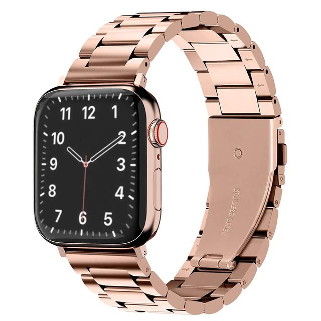 O Ozone Metal Straps Compatible With Apple Watch 42mm 44mm 45mm, Solid Stainless Steel Waist Watch Strap for iWatch Band for Apple Watch Series 7/6/5/4/3/2/1/SE Rose Gold - SW1hZ2U6NjMwMzky