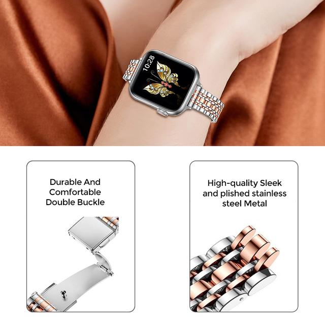 حزام ساعة أبل كلاسيكي ستانليس ستيل 38/ 40/ 41 مم – فضي  O Ozone Metal Straps Compatible with Apple Watch - SW1hZ2U6NjMwMjY4
