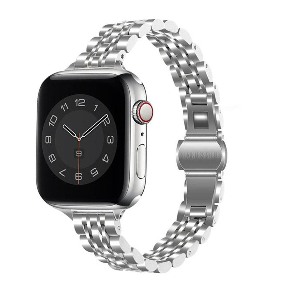 حزام ساعة أبل كلاسيكي ستانليس ستيل 38/ 40/ 41 مم – فضي  O Ozone Metal Straps Compatible with Apple Watch