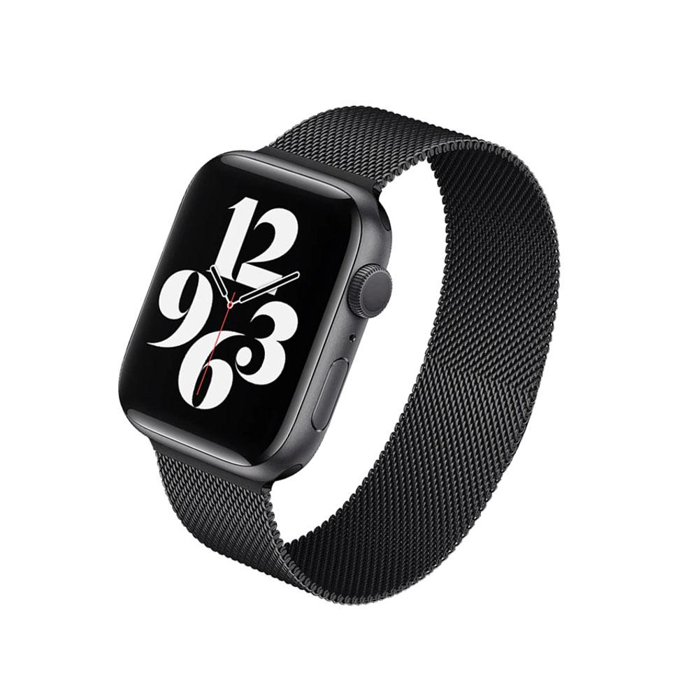حزام ساعة أبل ستانليس ستيل 38/ 40/ 41 مم – أسود  O Ozone Milanese Magnetic Straps for Apple Watch