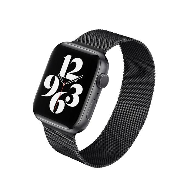 O Ozone Milanese Magnetic Straps for Apple Watch Bands 38mm 40mm 41mm, Stainless Steel Mesh Milanese Strap with Adjustable Loop, Wristbands for iWatch SE Series 7/6/5/4/3/2/1 Women Men, Black - SW1hZ2U6NjMwNDM2