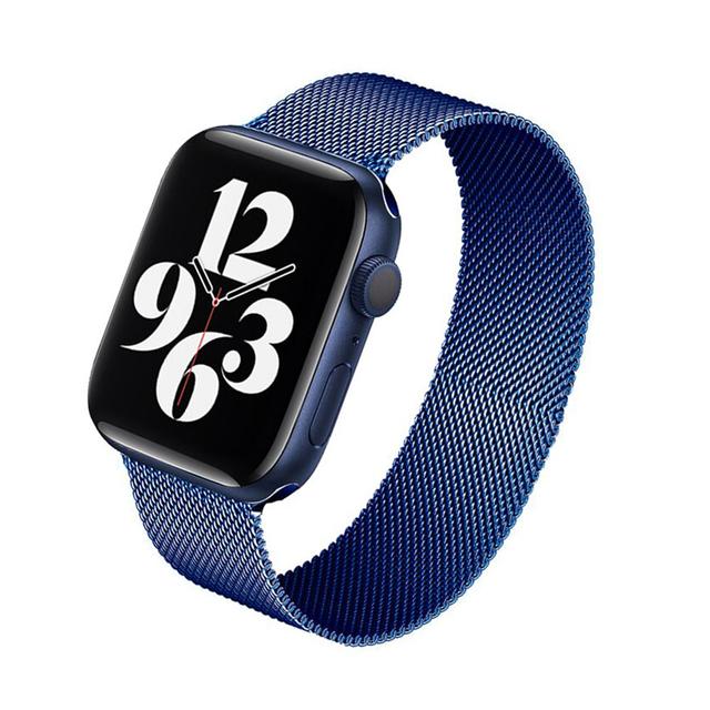 O Ozone Milanese Magnetic Straps for Apple Watch Bands 38mm 40mm 41mm, Stainless Steel Mesh Milanese Strap with Adjustable Loop, Wristbands for iWatch SE Series 7/6/5/4/3/2/1 Women Men, Blue - SW1hZ2U6NjMwNDUz