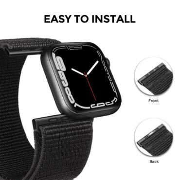 حزام ساعة أبل نايلون 42/44/45 مم – زيتي غامق  O Ozone Sport Band Compatible with Apple Watch