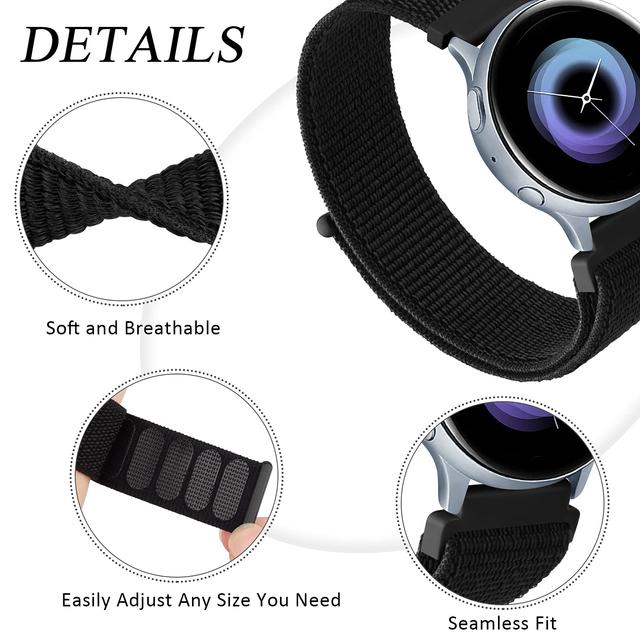 O Ozone Nylon Strap Compatible With Samsung Galaxy Watch 3 45mm / Galaxy Watch 46mm / Gear S3 Frontier / Classic / Watch GT 2 46mm Bands, 22mm Soft Nylon Replacement Wristband for Women Men-Seashell - SW1hZ2U6NjMxNTMy