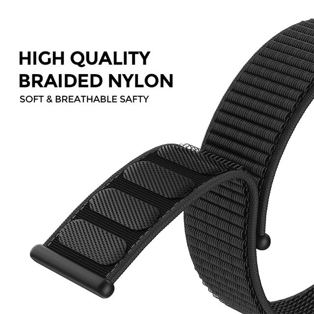 O Ozone Nylon Strap Compatible with Apple Watch Band 38mm 40mm 41mm, Breathable Adjustable Soft Smartwatch Replacement Sport Loop Band for Apple Watch Series 7/6/5/4/3/2/1/SE Women Men (Black) - SW1hZ2U6NjMxMzgw
