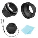 O Ozone Professional 55mm Tulip Flower Lens Hood, Collapsible Rubber Hood, Lens Cap, Soft Cloth [ Compatible for Nikon, for Canon DSLR Camera and Camcorders ] [Protects Lens from Accidental Impact] - SW1hZ2U6NjMxODYz