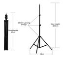 O Ozone Professional Photo Photography Studio 200cm Height Studio Light Stand Tripod for Reflectors, Softboxes, Lights, Umbrellas, Backgrounds, DSLR [1 Per Pack] 1/4" Thread Mount [Upgraded] - SW1hZ2U6NjMxOTQ4