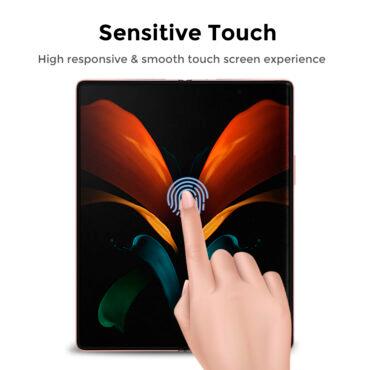 لاصقة حماية الشاشة لهاتف Samsung Galaxy Z Fold2 5G فيلم حزمة 2في1 Screen Protector Guard Film Crystal HD - O Ozone