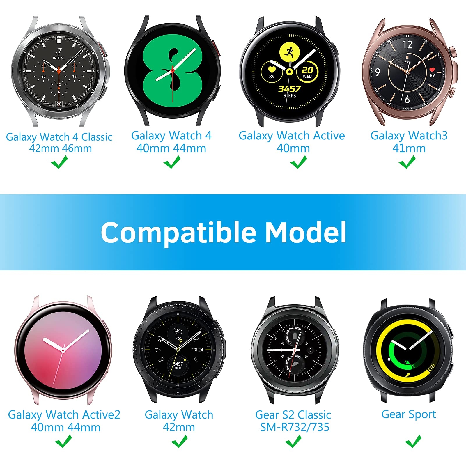 سوار ساعة سامسونج (حزام ساعة) سيليكون - أزرق O Ozone Silicone Strap for Samsung Galaxy Watch