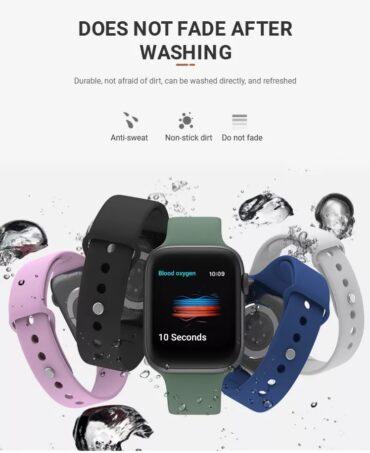 سوار ساعة أبل (حزام ساعة) سيليكون - أسود O Ozone Soft Silicone Apple Watch Band