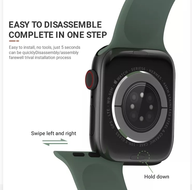 سوار ساعة أبل (حزام ساعة) سيليكون - أبيض O Ozone Soft Silicone Apple Watch Band