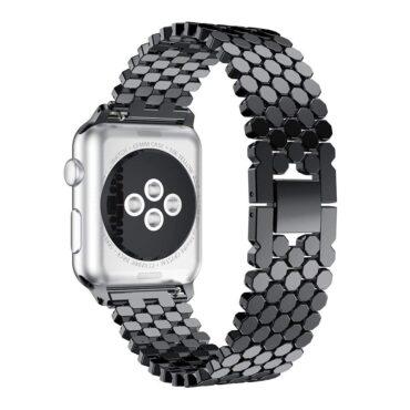 سوار ساعة أبل (حزام ساعة) ستانلس ستيل - أسود O Ozone Stainless Steel Apple Watch