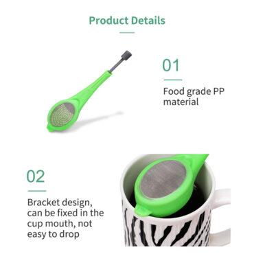 مصفاة شاي فلتر بلاستيك أخضر Tea Strainer Infuser Filter - Green - O Ozone
