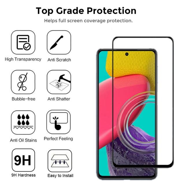 لاصقة حماية الشاشة لهاتف Samsung Galaxy M53 5G حزمة 2في1 HD Glass Protector Tempered Glass Screen Protector - O Ozone - SW1hZ2U6NjMzMjI5