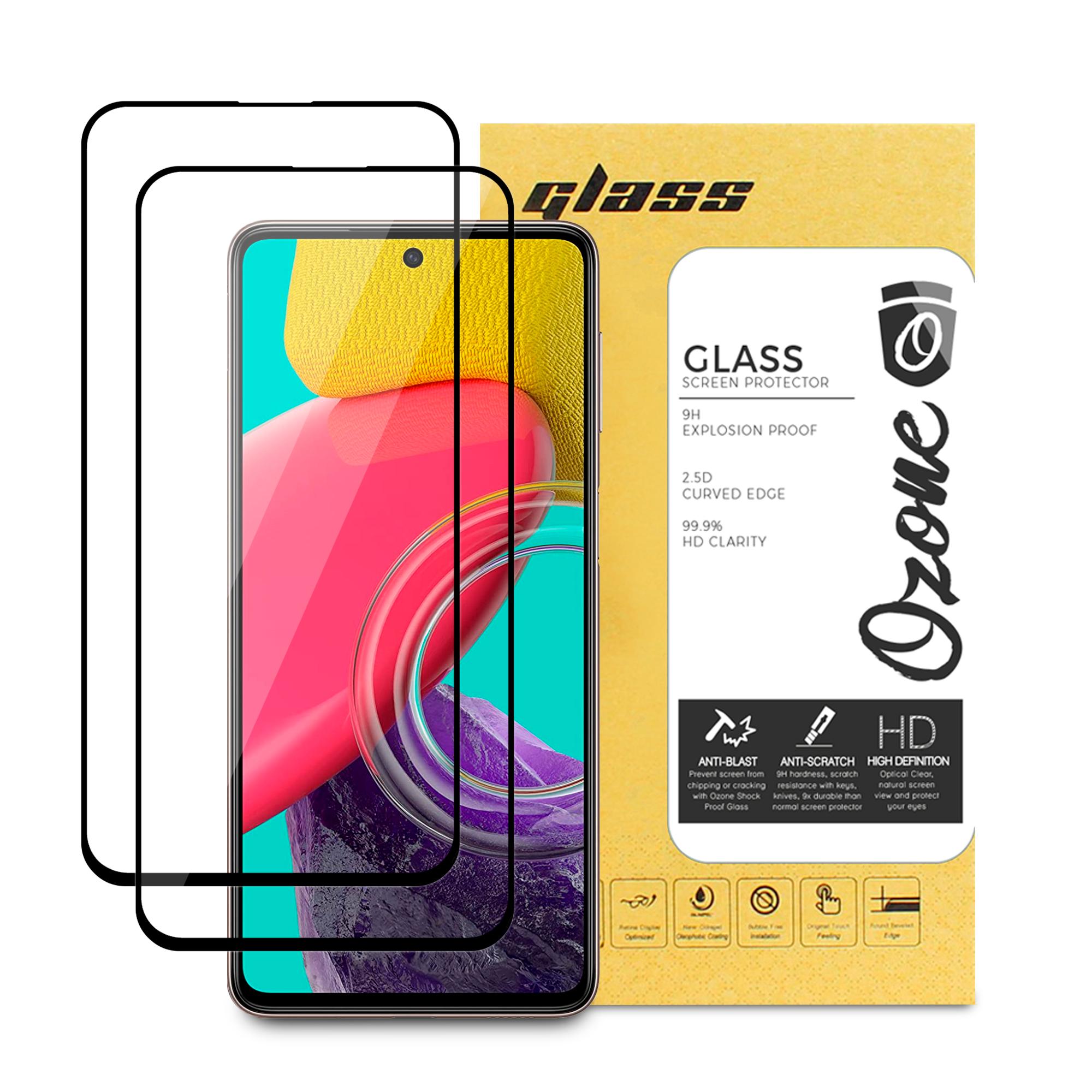 لاصقة حماية الشاشة لهاتف Samsung Galaxy M53 5G حزمة 2في1 HD Glass Protector Tempered Glass Screen Protector - O Ozone