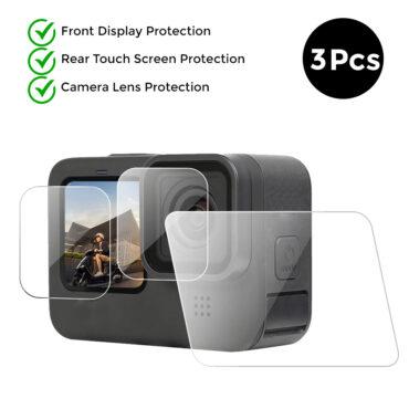 لاصقة حماية لعدسة وشاشة كاميرا Hero 10 /  9 زجاج Ultra Clear Tempered Glass Screen Protector Combo - O Ozone