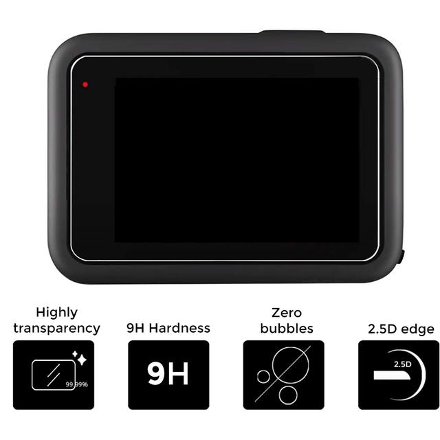 O Ozone Ultra Clear Tempered Glass Compatible for GoPro Hero 10 / Hero 9 Black Screen Protector Combo [ Front & Back Screen with Lens Protector] HD Lens Cover Film for Go Pro Hero10/9 Action Camera - SW1hZ2U6NjMzMzEw