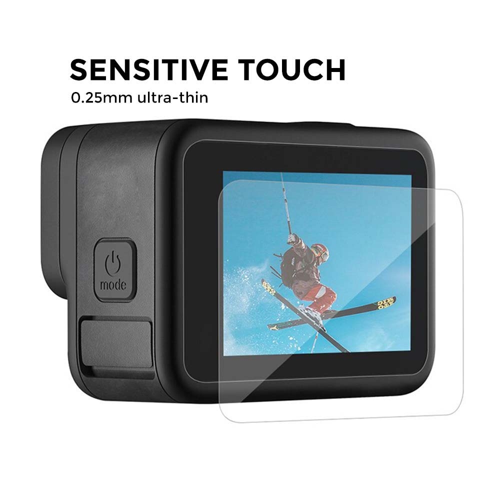 لاصقة حماية لعدسة وشاشة كاميرا Hero 10 /  9 زجاج Ultra Clear Tempered Glass Screen Protector Combo - O Ozone