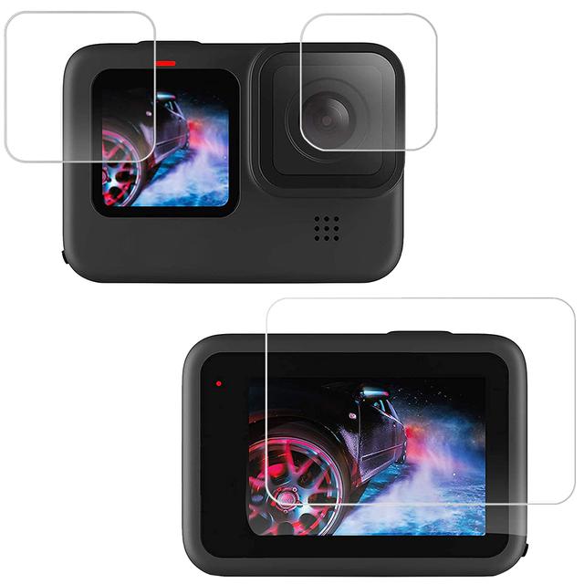 لاصقة حماية لعدسة وشاشة كاميرا Hero 10 /  9 زجاج Ultra Clear Tempered Glass Screen Protector Combo - O Ozone - SW1hZ2U6NjMzMjk4