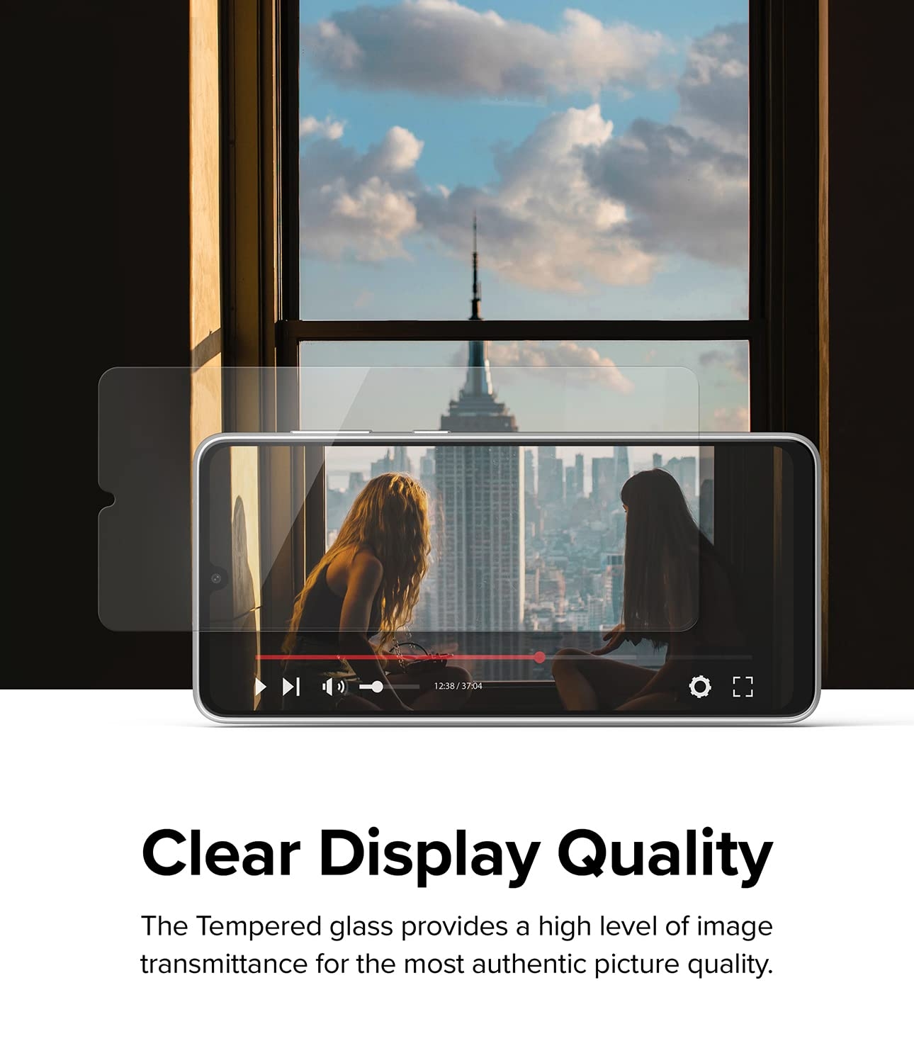 لاصقة حماية الشاشة لهاتف Samsung Galaxy A53 5G حزمة 2في1 Tempered Glass Screen Protector Premium 9H Hardness Glass Film - O Ozone