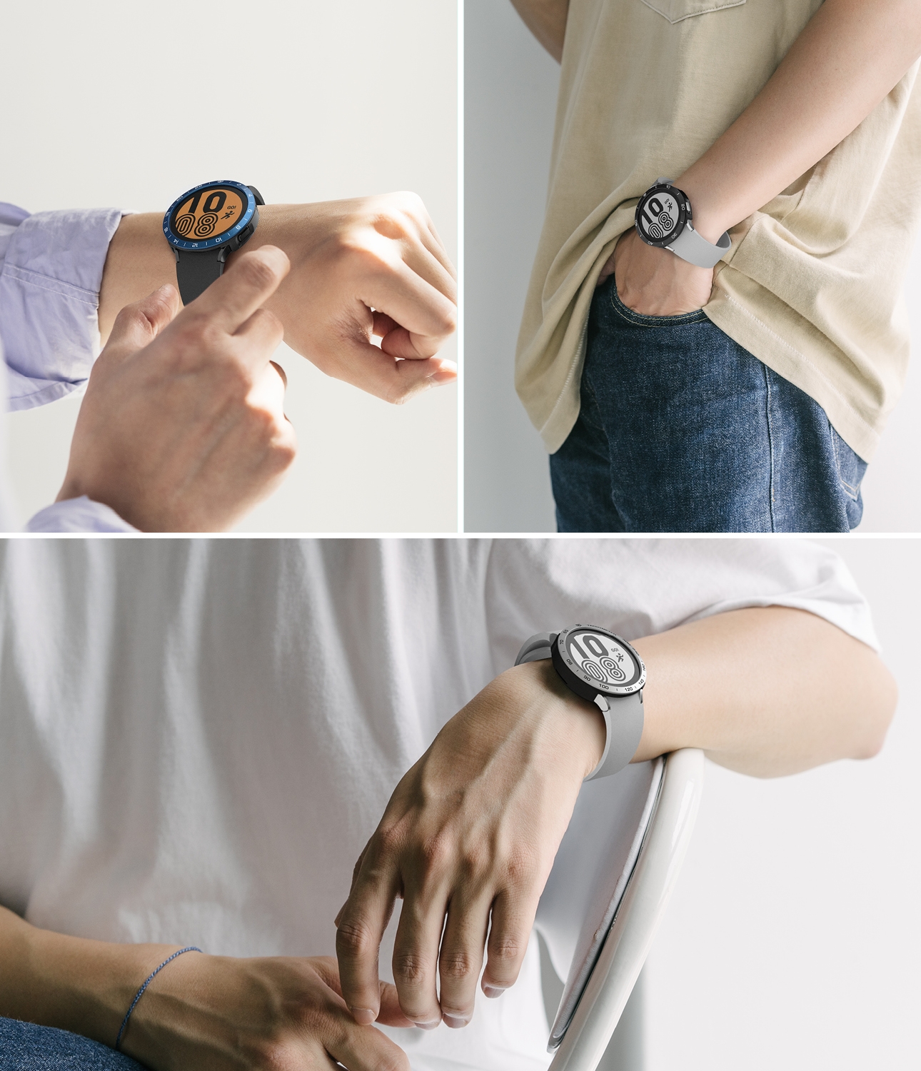 اطار ساعة سامسونج 40 ملم - أسود و رمادي Ringke [Air Sports + Bezel Styling] Case Galaxy Watch 4