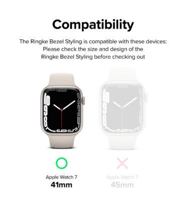 اطار ساعة أبل (كفر ساعة) ستانلس ستيل 41 ملم - وردي ذهبي Ringke Bezel Styling Apple Watch 7 Cover