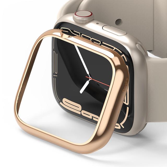 اطار ساعة أبل (كفر ساعة) ستانلس ستيل 41 ملم - وردي ذهبي Ringke Bezel Styling Apple Watch 7 Cover - SW1hZ2U6NjM0MTIw