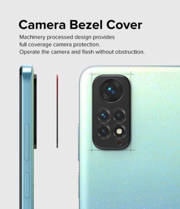 غطاء عدسة كاميرا لهاتف Redmi Note 11 أسود Camera Styling Lens Protector, Aluminium Frame Tough Protective - Ringke