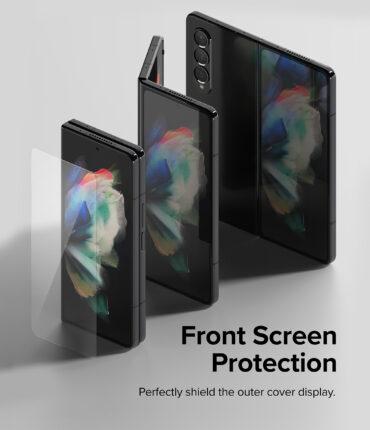 لاصقة حماية الشاشة الأمامية الخلفية لهاتف Samsung Galaxy Z Fold 4 شفاف Cover Display Glass Screen Protector - Ringke
