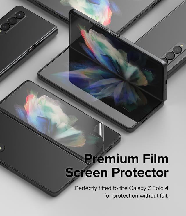 Ringke Dual Easy Film (1 Back 1 Front) Compatible with Samsung Galaxy Z Fold 4 5G (2022) ,High Resolution Support Ultrasonic Fingerprint Easy Application Case Friendly Screen Protector for Galaxy Z Fold 4 - SW1hZ2U6NjM0Nzg2