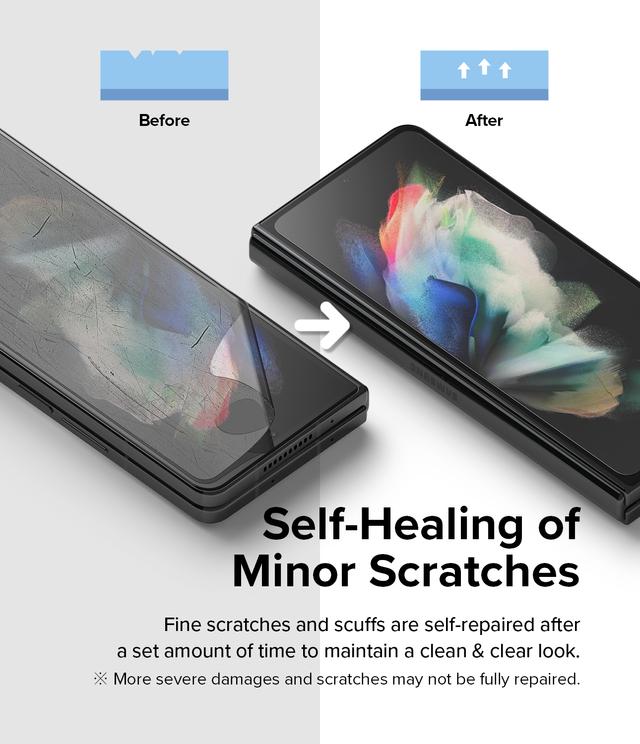 لاصقة حماية الشاشة الأمامية الخلفية لهاتف Samsung Galaxy Z Fold 4 شفاف Dual Easy Film High Resolution Support Ultrasonic Fingerprint - Ringke - SW1hZ2U6NjM0Nzk2