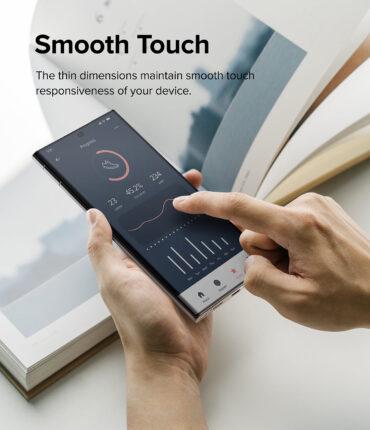 لاصقة حماية الشاشة لجهاز Samsung Galaxy S22 Ultra 5G حزمة 2في1 Dual Easy Film High Resolution Support Ultrasonic Fingerprint - Ringke