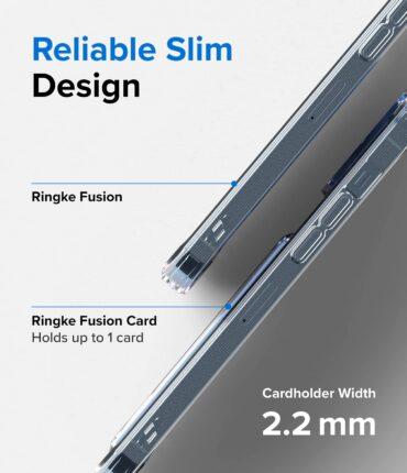 كفر آيفون مع حافظة بطاقة - شفاف Ringke Fusion Card Compatible with iPhone 13 Pro Max Case