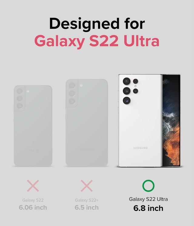 كفر موبايل مضاد للصدمات -Samsung Galaxy S22 Ultra - أسود مموه  Case Hard Fusion-X Ergonomic Transparent Shock Absorption - Ringke - SW1hZ2U6NjM2MjIx
