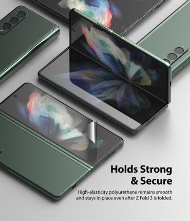 لاصقة حماية الشاشة الأمامية الخلفية لهاتف Samsung Galaxy Z Fold 3 شفاف Invisible Defender Full Coverage Screen Protector - Ringke