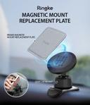 Ringke Magnetic Mount Replacement Metal Plate Kit 3M Adhesive Pads & Mats, Universally Compatible for Magnet Phone Car Holder Cradle - Black - SW1hZ2U6NjM2NDM3