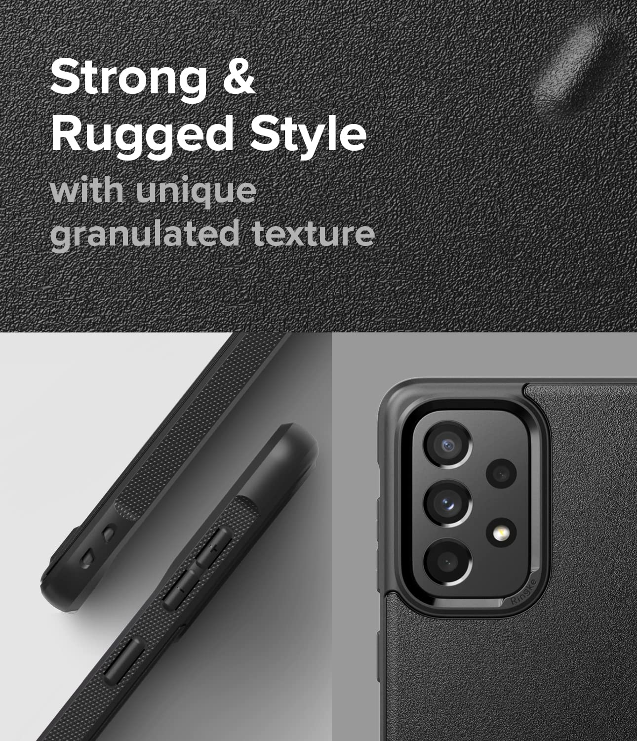 كفر سامسونغ مقاوم للصدمات - أسود Onyx Compatible with Samsung Galaxy A73 5G (2022) Case Non-Slip Flexible TPU Cover- Ringke
