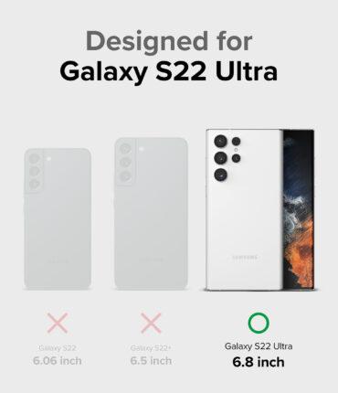 كفر سامسونغ مقاوم للصدمات - رمادي غامق Onyx Compatible with Samsung Galaxy S22 Ultra 5G (2022) Case Non-Slip Flexible TPU Cover- Ringke