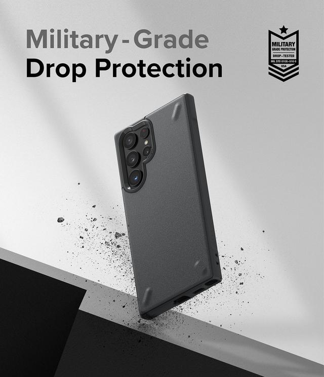 Ringke Onyx Compatible with Samsung Galaxy S22 Ultra 5G Case (2022), Rugged Shockproof Non-Slip TPU Slim Thin Phone Cover - Dark Gray - SW1hZ2U6NjM3MDUx