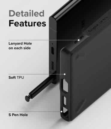 كفر سامسونغ مقاوم للصدمات - أزرق غامق Onyx Compatible with Samsung Galaxy S22 Ultra 5G (2022) Case Non-Slip Flexible TPU Cover- Ringke
