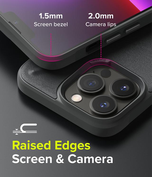 كفر آيفون مقاوم للصدمات - أسود Ringke Onyx Compatible with iPhone 13 Pro Max Case - SW1hZ2U6NjM3MTE4