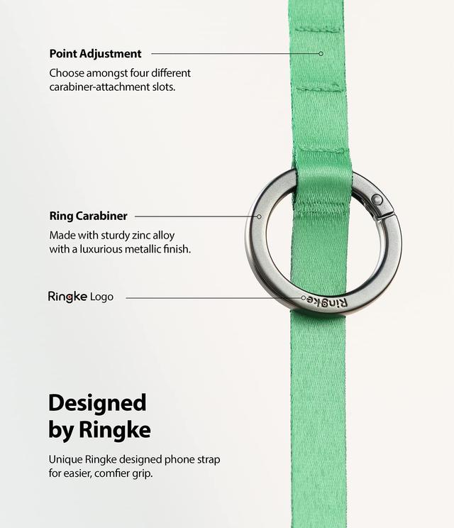 Ringke Ring Band Strap, Quick Side Release Ring Clip Microfiber Band Grip Cell Phone Holder for Phone Case - Mint - SW1hZ2U6NjM3Mjk4