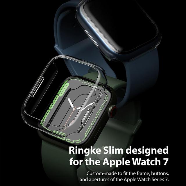 اطار ساعة أبل (كفر ساعة أبل) 2 قطعة - شفاف / أبيض Ringke Slim Case Apple Watch 7 41mm - SW1hZ2U6NjM3MzY0