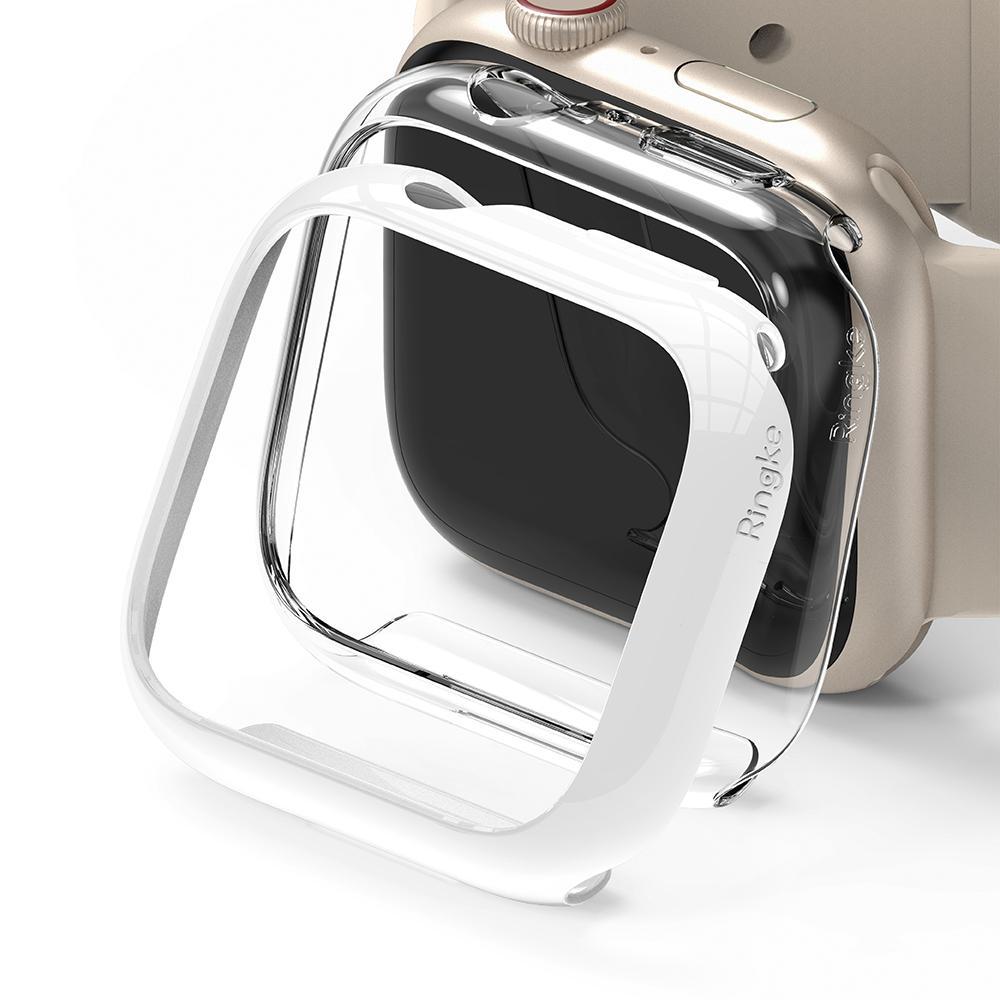 اطار ساعة أبل (كفر ساعة أبل) 2 قطعة - شفاف / أبيض Ringke Slim Case Apple Watch 7 41mm