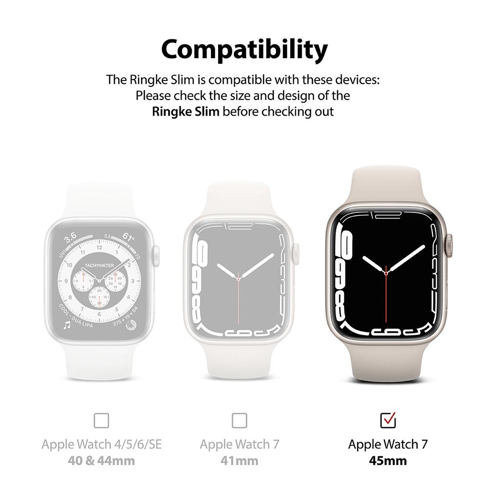 اطار ساعة أبل (كفر ساعة أبل) 2 قطعة - شفاف  Ringke Slim Case Apple Watch 7 45mm