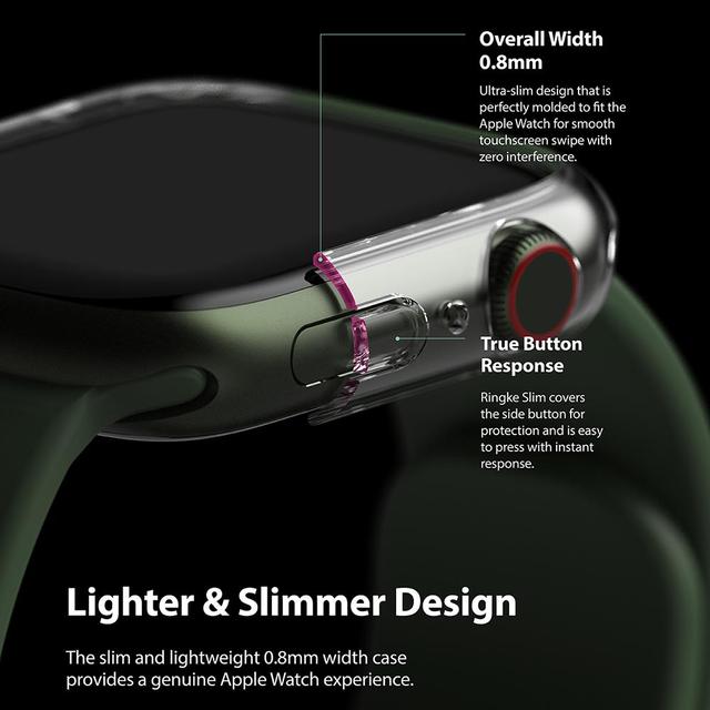 اطار ساعة أبل (كفر ساعة أبل) 2 قطعة - شفاف / أخضر Ringke Slim Case Apple Watch 7 45mm - SW1hZ2U6NjM3Mzk5