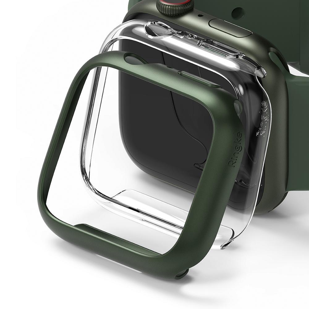 اطار ساعة أبل (كفر ساعة أبل) 2 قطعة - شفاف / أخضر Ringke Slim Case Apple Watch 7 45mm