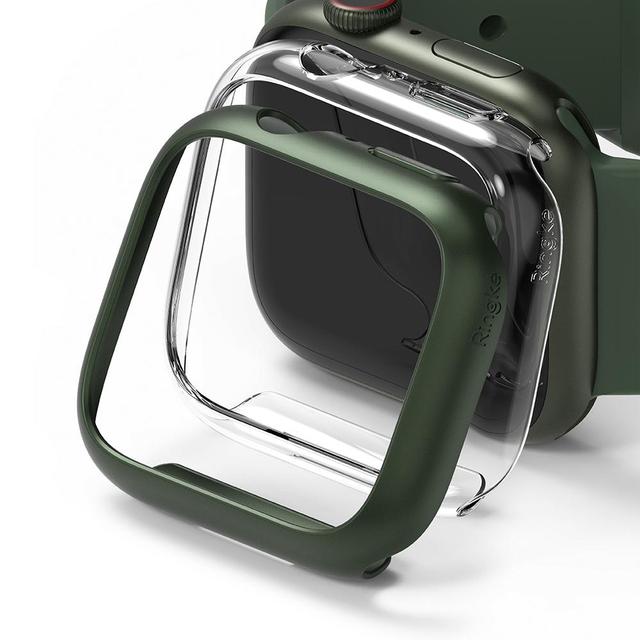 اطار ساعة أبل (كفر ساعة أبل) 2 قطعة - شفاف / أخضر Ringke Slim Case Apple Watch 7 45mm - SW1hZ2U6NjM3Mzg3