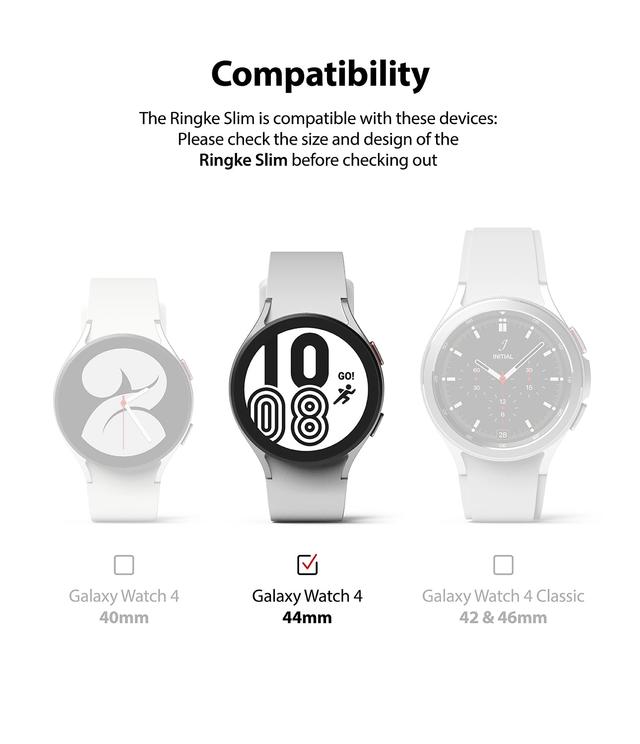 اطار ساعة سامسونج (كفر ساعة) 2 قطعة 44 ملم - شفاف و كروم غامق Ringke Slim Case Samsung Galaxy Watch 4 - SW1hZ2U6NjM3NDc0